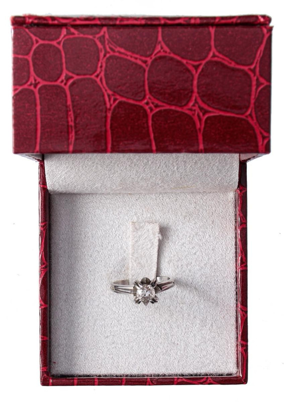 VARIE - Gioielli da antiquariato Anello in oro bianco 18 ct con brillante (circa...