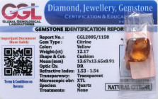 VARIE - Pietre preziose Citrino, ct 12,17, con certificato GGL

Status: Ottimo

Notes:
