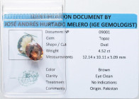 VARIE - Pietre preziose Topazio, ct 4,52, con certificato

Status: Ottimo

Notes: