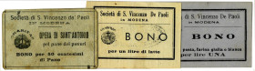 VARIE - Buoni Società di S. Vincenzo de Paoli in Modena, buoni per alimenti - Lotto di 3 biglietti

Status: BB÷SPL

Notes: