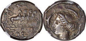 SICILY. Syracuse. Ca. 415-405 BC. AR tetradrachm (25mm, 16.28 gm, 6h). NGC XF 4/5 - 3/5, Fine Style. Obverse die signed by Euth(ymus?), reverse die si...
