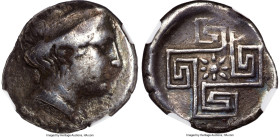 CRETE. Cnossus. Ca. 330-270 BC. AR stater (23mm, 10.70 gm). NGC Choice Fine 4/5 - 2/5. Female head right, wreathed with grain ears, wearing triple-pen...
