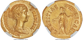 Faustina Junior (AD 147-175/6). AV aureus (20mm, 7.19 gm, 5h). NGC Choice AU 5/5 - 3/5, Fine Style, brushed. Rome, AD 138-161. FAVSTINAE AVG-P II AVG ...