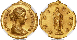 Lucilla (AD 164-182/3). AV aureus (20mm, 7.26 gm, 12h). NGC Choice AU 5/5 - 4/5. Rome, ca. AD 164-169. LVCILLA-AVGVSTA, draped bust of Lucilla right, ...