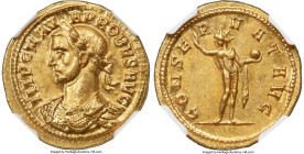 Probus (AD 276-282). AV aureus (21mm, 6.39 gm, 6h). NGC AU 5/5 - 4/5. Ticinum, AD 277. IMP C M AVR PROBVS AVG, laureate, cuirassed bust of Probus left...