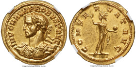 Probus (AD 276-282). AV aureus (22mm, 6.56 gm, 5h). NGC AU 5/5 - 4/5, light scuff. Ticinum, AD 277. IMP C M AVR PROBVS P AVG, laureate, cuirassed bust...