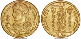 Crispus (AD 316-326). AV solidus (19mm, 4.35 gm, 12h). NGC Choice XF 5/5 - 3/5, slight bend, edge smoothing. Aquileia, AD 320. FL IVL CRI-SPVS NOB C, ...