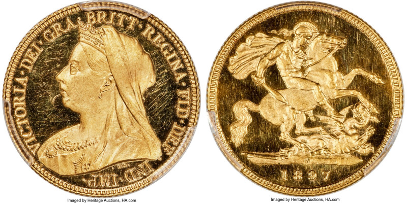 Victoria gold Proof 1/2 Sovereign 1897-M PR63 Deep Cameo PCGS, Melbourne mint, K...
