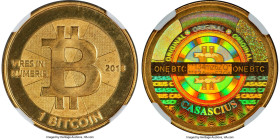 Casascius brass Loaded (Unredeemed) 1 Bitcoin (BTC) 2013 MS67 NGC, Ahonen-pg 94. Total Issued: 8,352. Series 2. Type PF. 28.5mm. Firstbits 134mz6ZQ. A...