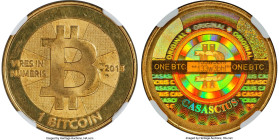 Casascius brass Loaded (Unredeemed) 1 Bitcoin (BTC) 2013 MS66 NGC, Ahonen-pg 94. Total Issued: 8,352. Series 2. Type PF. 28.5mm. Firstbits 133w3bhf. A...