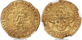Philippe IV (1285-1314) gold Denier d'Or a la masse (Masse d'Or) ND (from 1296) AU55 NGC, Paris mint, Fr-254, Ciani-196, Dup-208. 6.81gm. 1st Emission...