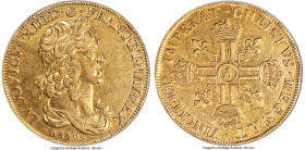Louis XIII gold 10 Louis d'Or 1640-A AU Details (Cleaned) NGC, Paris mint, KM115, Fr-405 (listed as very rare), cf. Gad-63, Duplessy-1293. 67.18gm. Dr...