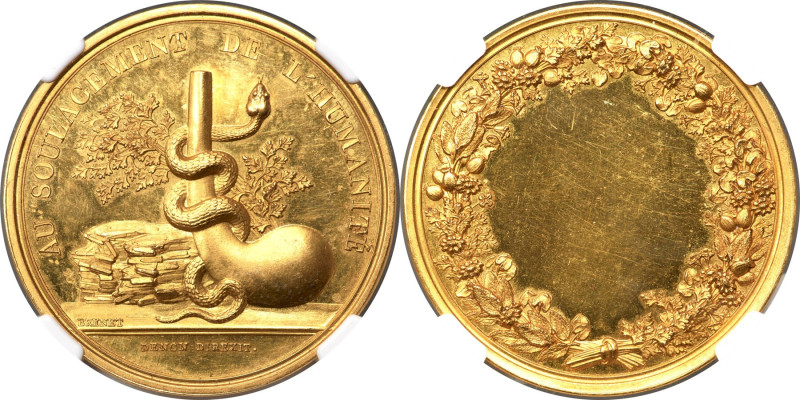 "Parisian Pharmacological School" gold Medal ND (1803-Dated) MS63 NGC, Paris min...