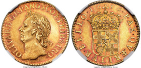 Oliver Cromwell gold Proof Pattern Broad of 20 Shillings 1656 PR63 PCGS, KM-Pn25, S-3225, N-2744, W&R-39 (R2). Reeded edge. By Thomas Simon. One of th...