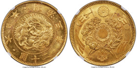 Meiji gold 20 Yen Year 3 (1870) MS63 NGC, Osaka mint, KM-Y13, Fr-45, JNDA 01-1. Mintage: 46,139. A distinguished type that we see one every year or so...