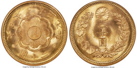 Taisho gold 20 Yen Year 1 (1912) MS66 NGC, KM-Y40.1, JNDA 01-6. Very elusive one-year type from the first year of Yoshihito's reign, only the second e...