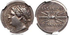SICILY. Syracuse. Hieronymus (215-214 BC). AR 10 litrae (22mm, 8.53 gm, 5h). NGC Choice VF 4/5 - 4/5. Diademed head of Hieronymus left / ΒΑΣΙΛΕΟΣ / IΕ...