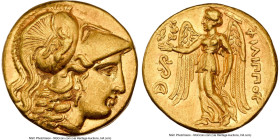 MACEDONIAN KINGDOM. Philip III Arrhidaeus (323-317 BC). AV stater (17mm, 7.83 gm, 5h). NGC Choice XF 5/5 - 5/5. Lifetime issue, Lampsacus, ca. 323-317...