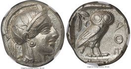 ATTICA. Athens. Ca. 440-404 BC. AR tetradrachm (24mm, 17.18 gm, 7h). NGC Choice AU 5/5 - 4/5, Full Crest. Mid-mass coinage issue. Head of Athena right...