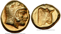 LESBOS. Mytilene. Ca. 478-455 BC. EL sixth stater or hecte (10mm, 2.53 gm, 10h). NGC XF 4/5 - 4/5. Head of Heracles right, wearing lion skin headdress...