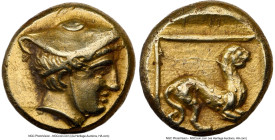 LESBOS. Mytilene. Ca. 377-326 BC. EL sixth-stater or hecte (10mm, 2.53 gm, 9h). NGC Choice XF 4/5 - 3/5, brushed. Head of Hermes right, wearing petasu...