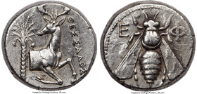 IONIA. Ephesus. Ca. 4th century BC. AR tetradrachm (23mm, 15.22 gm, 12h). NGC XF 5/5 - 3/5, brushed. Ca. 350-340 BC. Thessalus, magistrate. E-Φ, bee w...