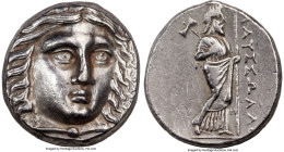 CARIAN SATRAPS. Maussollus (ca. 377-352 BC). AR tetradrachm (23mm, 15.14 gm, 11h). NGC Choice XF 5/5 - 3/5, brushed. Head of Apollo facing, turned sli...