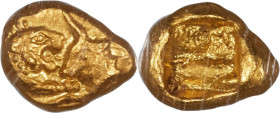 LYDIAN KINGDOM. Croesus (561-546 BC). AV 1/12 stater or hemihecte (7mm, 0.68 gm). NGC MS 5/5 - 4/5. Croeseid "light" standard, Sardes, ca. 550-546 BC....