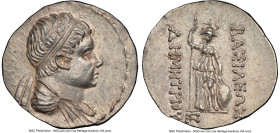 BACTRIAN KINGDOM. Demetrius II (ca. 175-170 BC). AR tetradrachm (33mm, 16.83 gm, 11h). NGC Choice AU 5/5 - 4/5, brushed. Diademed and draped bust of D...