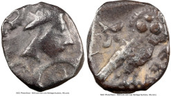 JUDAEA. Yehud Era. Persian Rule (pre-333 BC). AR gerah (7mm, 0.54 gm, 8h). NGC VF 4/5 - 4/5. Head of Persian king right, wearing jagged crown / YHD (P...