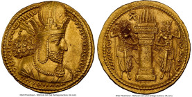 SASANIAN KINGDOM. Shahpur (Sabuhr) I the Great (AD 240-272). AV dinar (21mm, 7.45 gm, 3h). NGC Choice AU 5/5 - 3/5, slight bend. Mint I ("Ctesiphon"),...