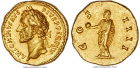 Antoninus Pius, as Augustus (AD 138-161). AV aureus (19mm, 7.24 gm, 5h). NGC Choice XF 5/5 - 4/5. Rome, AD 151-152. ANTONINVS AVG-PIVS P P TR P XV, la...