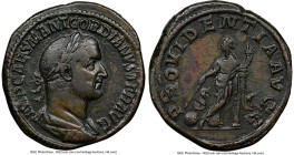 Gordian I Africanus (March-April AD 238). AE sestertius (32mm, 24.92 gm, 11h). NGC Choice VF 5/5 - 4/5. Rome, AD 238. IMP CAES M ANT GORDIANVS AFR AVG...