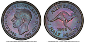George VI Proof 1/2 Penny 1948-(p) PR64 Brown PCGS, Perth mint, KM41. An outstanding Proof representative, and the final year of issue, with incredibl...