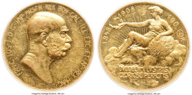 Franz Joseph I gold "Lady in the Clouds" 100 Corona 1908 AU55 PCGS, Kremnitz mint, KM2812, Fr-514. A highly collectable Austrian issue struck in comme...