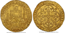 Flanders. Louis II de Mâle (1346-1384) gold Chaise d'Or au lion ND (1369-1384) MS62 NGC, Ghent or Malines (today, Mechelen) mint, Fr-163, Schneider-14...