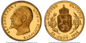 Republic gold Proof Restrike 100 Leva 1912-Dated (1967-1968) PR69 Cameo PCGS, Sofia mint, KM34, cf. Fr-5 (original Proof). Mintage: 1,000. National Ba...
