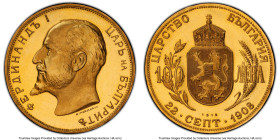 Republic gold Proof Restrike 100 Leva 1912-Dated (1967-1968) PR68 Cameo PCGS, Sofia mint, KM34, cf. Fr-5 (original Proof). Mintage: 1,000. National Ba...