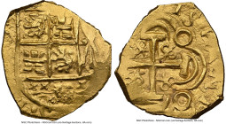 Charles III Pretender gold Cob 2 Escudos ND (1700-1713) MS64 NGC, Nuevo Reino mint, KM14.2, Cal-242 (for type), Fr-4a. 6.79gm. Magnificently preserved...
