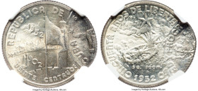 Republic Mint Error - Double Struck, Second Strike Off Center 20 Centavos 1952 MS64 NGC, Philadelphia mint, KM24. Commemorating the 50th Anniversary o...