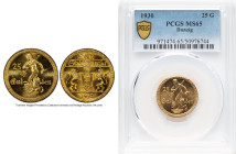 Free City gold 25 Gulden 1930 MS65 PCGS, Berlin mint, KM150, Fr-44 (there, under Poland/Danzig). Mintage: 4,000. Deep, pronounced luster blazes on the...