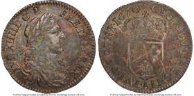 Louis XIV 5 Sols 1670-A AU53 PCGS, Paris mint, W-11605, Martin 9-K, Lecompte-186, Breen-256. Top tier provenance (Sydney F. Martin Collection) coupled...