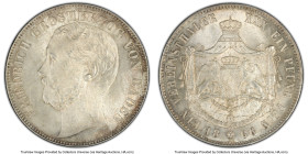 Baden. Friedrich I Taler 1866 MS65 PCGS, KM245, Dav-531. A type that appears at auction infrequently and almost never in this condition from one of th...