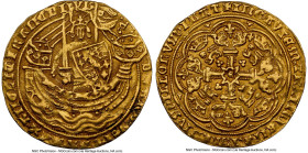 Edward III (1327-1377) gold Noble ND (1356-1361) AU55 NGC, Tower mint, S-1490, N-1181. 7.61gm. Cross 3 mm, Fourth coinage, Pre-Treaty Period, Series G...