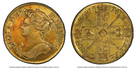 Anne gold Guinea 1711 AU55 PCGS, KM534, S-3574, Fr-320. Scarce in any condition and highly sought after when found this nice, this firmly struck Guine...