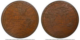 "Map of the World" bronze Specimen Medal ND (c.1820) SP66 PCGS, Eimer-1139A. 74mm. Presumed by Thomas Halliday and struck by Edward Thomason. Obverse ...
