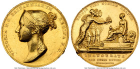 Victoria gold "Coronation" Medal 1838 AU Details (Damaged) NGC, Eimer-1315, BHM-1801. 36.5mm. 31.16gm. By Benedetto Pistrucci. VICTORIA D G BRITANNIAR...