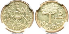 Republic gold 5 Centavos 1953 MS61 NGC, KM257.1a. Extremely rare, and originally distributed to delegates, with an original mintage of just 25 pieces,...