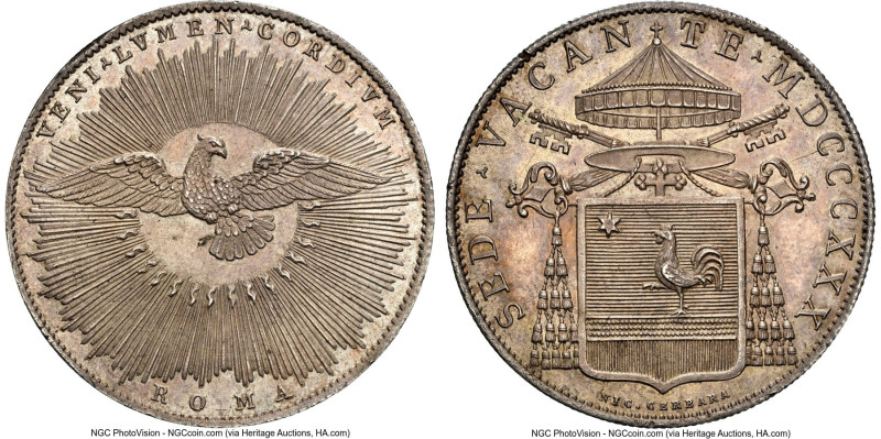 Papal States. Sede Vacante Scudo MDCCCXXX (1830)-ROMA MS65 NGC, Rome mint, KM131...