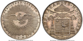 Papal States. Sede Vacante Scudo MDCCCXXX (1830)-ROMA MS65 NGC, Rome mint, KM1311, B-3271. Wonderfully struck with engaging motifs that do justice to ...